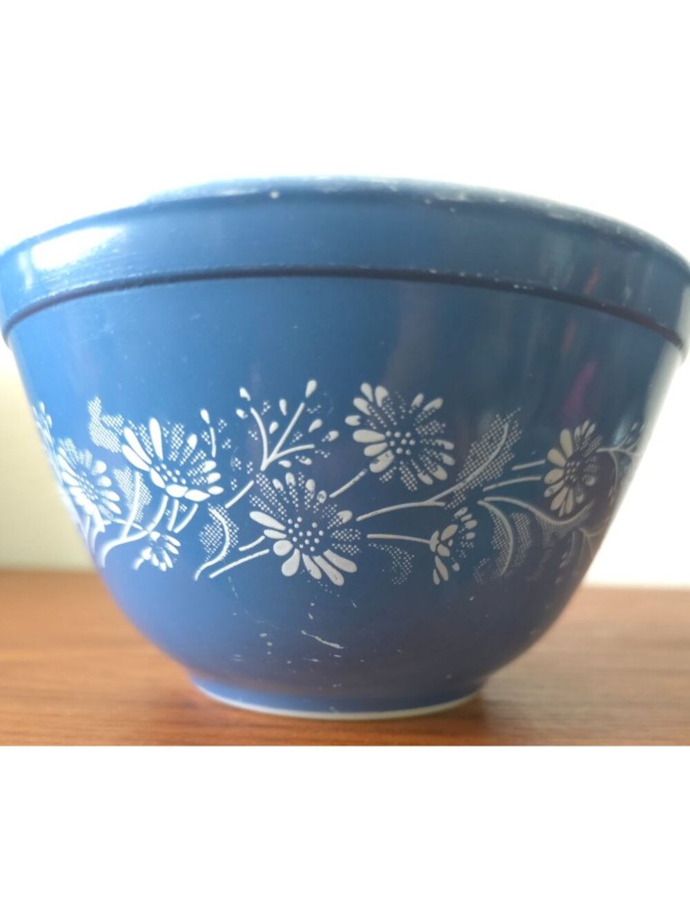 Vintage PYREX Colonial Mist Blue Daisy #401 750ml Nesting Mixing Bowl USA MADE - Picture 8 of 11